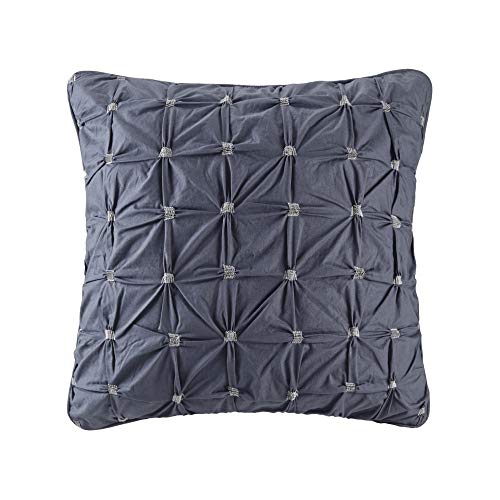 INK+IVY European Square Decorative Pillow Cover, Hidden Zipper Closure (Cushion NOT Included), Cotton, Bow-tie Navy, 26" x 26"