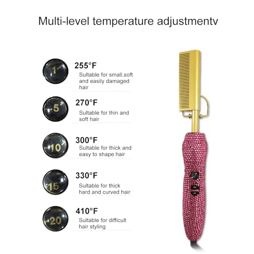 Peine eléctrico Diamond para alisar y rizar cabello miniatura 3