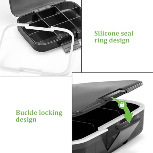 Pastillero con 9 compartimentos caja portátil que protege cápsulas blandas 4