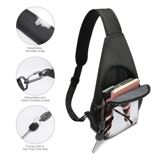 Bolso tipo sling pequeño para hombre y mujer patrón hockey miniatura 3