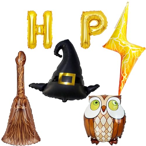 6pcs Magical Wizard Hat Balloons Hary Balloon Broom Balloons for ...