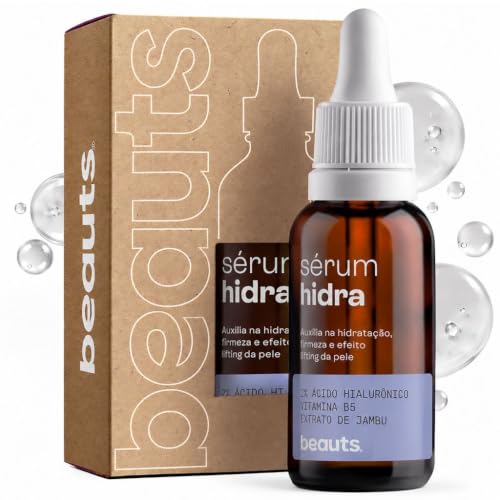 Serum Facial 2% Acido Hialuronico Puro e Vitamina B5 - Hidratante Facial com Efeito Lifting Preenchedor Anti Idade - Melhora da Elasticidade e Flacidez - Textura Aqua Gel - Vegano, 30g, Beauts