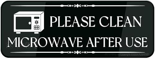 Clean Microwave After Use Reminder Sign, 3 x 10 Inch Acrylic