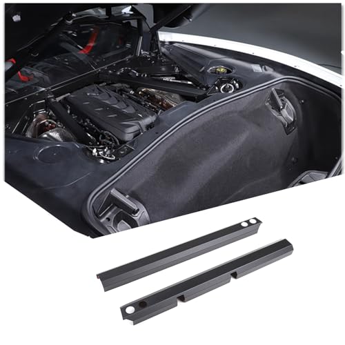 Image of CHEAYAR Engine Bay Panel Cover Compatible with Chevrolet Corvette C8 2020-2023, Engine Shroud Cover Panel Trims, C8 Accessories 2PCS (Engine Rod - Black)