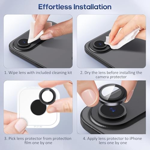 Image of CLITZ for iPhone 17 Air Camera Lens Protector Original Individual Lens Screen Protector | 9H Hardness, Scratch-Resistant, Case Friendly (Black)