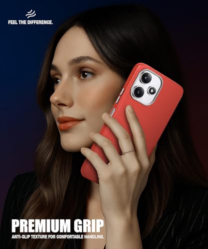Image of WOW IMAGINE Leather Fabric Soft TPU Back Cover for Mi Redmi 12 5G | Redmi 12 4G | Poco M6 Pro 5G (Crimson Red)