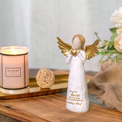 Figura Ángel Guardián Blanca 5.12 pulg Resina Pintada a mano miniatura 4