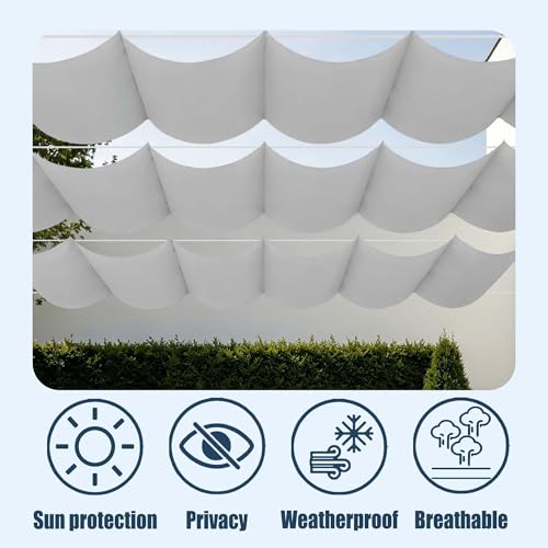Voile ombrage rectangle 950x440 cm gris clair imperméable - 4