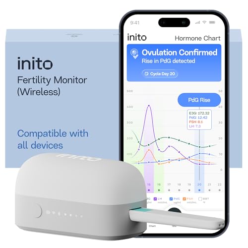Inito Fertility Monitor & Hormone Tracker for Women | Track and Confirm Ovulation | Measures Estrogen, LH, PdG, FSH | Includes 15 Strips + Free app (Compatible with All iPhones)