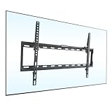 Mount-It! MI-1121M Slim Tilt TV Wall Mount Bracket for LED LCD Plasma Flat Screen Panels for 32” to 65” (Many from 20-75”) up to VESA 600 x 400 and 130 lbs Low Profile. 0-15 Degree Forward Adjustable Tilting and Leveling Bubble Fits Samsung, Sony, LG Sharp, Insignia, Vizio, Haier 26, 28, 32, 40, 42, 48, 49, 50, 51, 52, 55, 60, 65 inch TV, Black