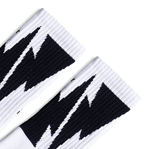 x Mike Vallely Big Bolt Crew Socks | Best Skateboarding Crew Socks | White | Men's 6-82