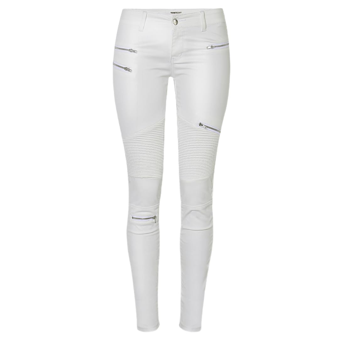 Pantaloni da Ciclismo da Donna in Pelle PU Slim Fit Elasticizzati Leggings