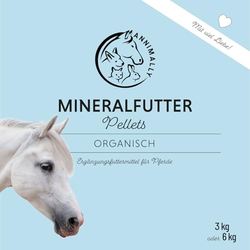 Mineralfutter Pferde organisch getreidefrei 3 kg - getreidefreies Ergänzungs Pferdefutter mit Vitaminen, Mineralstoffen und Spurenelementen, wie Zink, Selen, Omega 3 und Jod (3 kg Eimer)