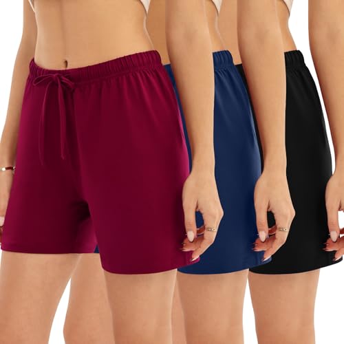 JOYLADY Womens 3-Pack Pajama Shorts with Drawstring for