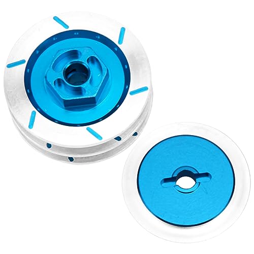 4Pack Vgoohobby Aluminum Alloy RC 12mm Hex Hub Wheel Rim Brake Disc Compatible with HSP HPI Traxxas Tamiya 1/10 On-Road Racing Model Car (Blue)