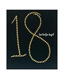 La diversión realmente comienza a los 18 – envía deseos para su día especial con esta clásica tarjeta de 18 cumpleaños negra y dorada, acabada con estrellas metálicas