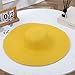 Beach Straw Hat for Women Large Wide Brim Visor Hats Handmade Roll Up Floppy Sun Hat for Summer Yellow Cap