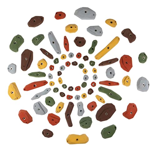 Atomik Rock Climbing Holds Set of 75 Facets in Assorted Earth Tones