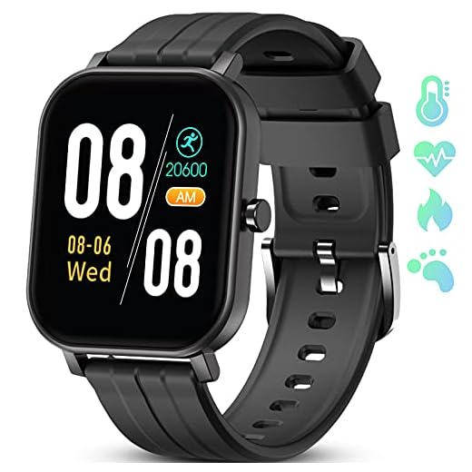 GOKOO Reloj Inteligente Hombres Smartwatch Monitor de Actividad con 24 Modos Deportivos Pulsómetro Calorías Monitor de Sueño Podómetro IP67 Impermeable Reloj Compatible con Android iOS (Negro)