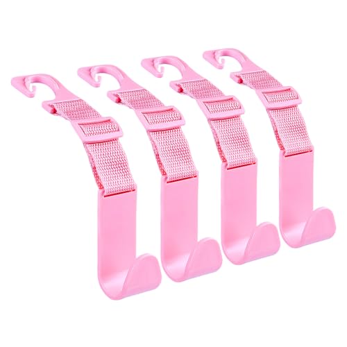 JIEBWCHA Ganchos para reposacabezas de coche, ganchos para bolsos, reposacabezas, 4 unidades, soporte ajustable para coche, accesorios para guardar bolsas de la compra, ropa y bolsos