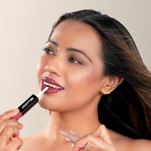Image of Bella Vita Two Good Liquid Lipstick & Gloss Duo | 2-in-1 Matte & Glossy Finish | Long-Lasting, Smudge-Proof | Enriched with Jojoba Oil & Vitamin E | BellamoodTech | Clean Beauty | Two Charming | 4ml (Two Charming)