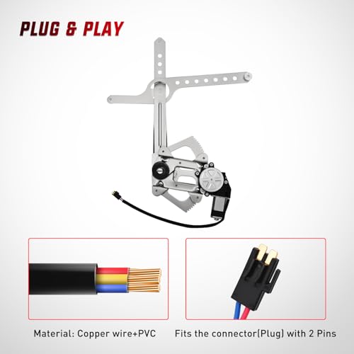 Image of Nilight 741-654 Window Regulator /Motor Front Passenger Side Compatible with 1988-2002 Chevrolet Blazer C1500 C2500 C3500 K1500 K2500 K3500 Tahoe GMC Yukon 1996 1997 1998 1999 2000 2001 2002