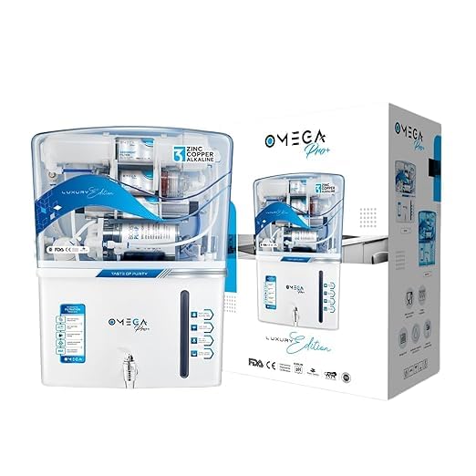 Aqua Omega Pro RO Domestic Water Purifier With RO+UV+TDS+Copper Enhanced For Home/Office Purpose, Automatic | 12 Liter Storage | with all accessories-image-3