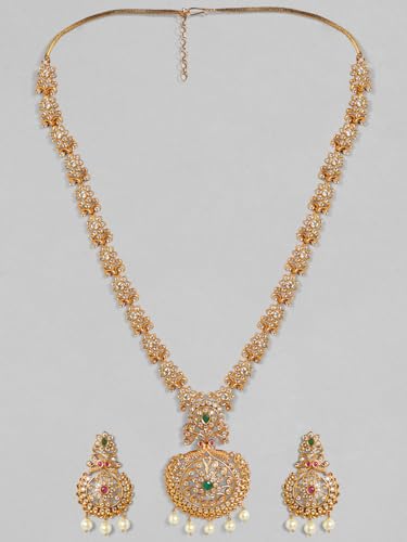 Image of Rubans American Diamond Zirconia Necklace Set Traditional Stylish Jewellery Gift for Women & Girls