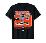 Number and Portrait Tarik Skubal Detroit Baseball MLBPA T-Shirt
