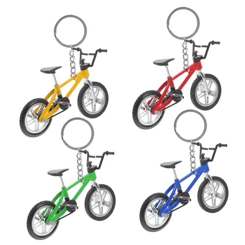 CIMAXIC 4pcs Mini Bike Model Keychain Simulation Alloy Bike Model Cycling Keychain Pendants
