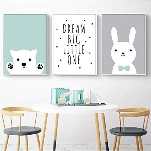 Toile ours lapin pour transformer la chambre bebe en un nid douillet