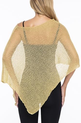 Image of SHU-SHI Womens Sheer Knit Poncho Shrug Lightweight Cover Up One Size Fits Most