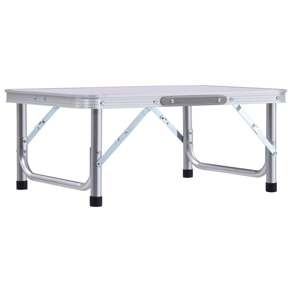 Gecheer Tavolo da Campeggio Pieghevole in Alluminio,Tavolo da Pranzo per Esterni,Tavolo Pieghevole in Alluminio,Tavolino da Picnic in Alluminio,Tavolino Tavolo Camper Campeggio Picnic Bianco 60x45 cm