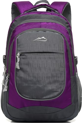 ProEtrade Extra Large Backpack Bookbag for College Travel Laptop Business Hiking Backpack Fit Laptop Up to 17 Inch Sturdy Multi Compartment Gifts for Men Women Night Light Reflective (Light Purple A)