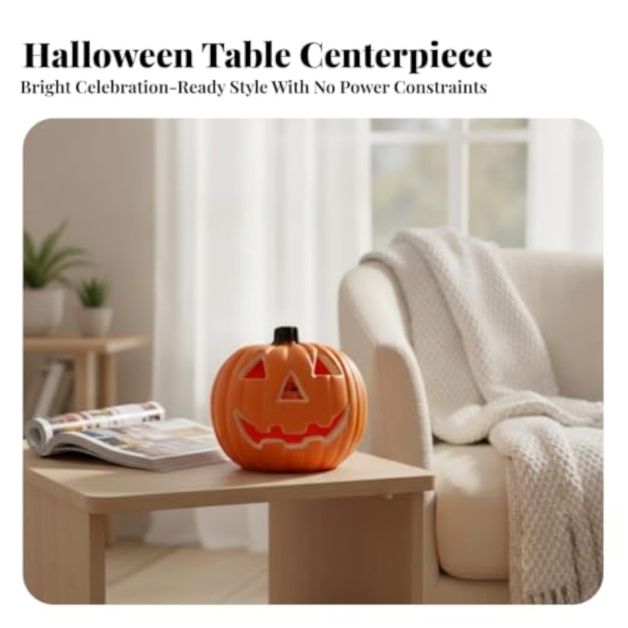 Shatterproof Jack-O'-Lantern for Halloween Decor