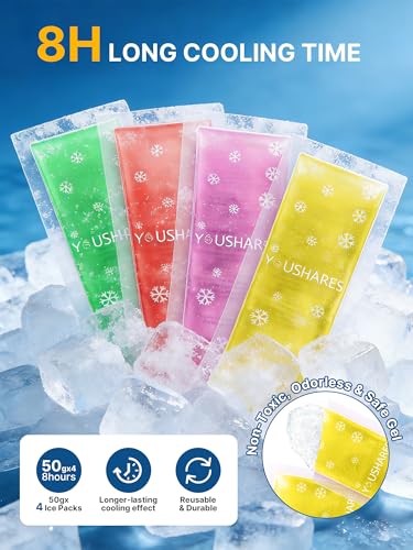 Image of YOUSHARES TSA Approved Ice Packs for Insulin Cooler Travel Case - Travel Ice Packs for Medications, Reusable Small Freezer Packs for Insulin Travel Case (4 Pcs, 4colors)