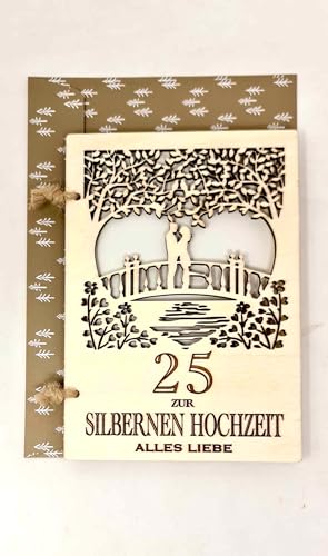 Woodland Mail Ewige Liebe: Holz-Jubiläumskarte zur Silberhochzeit für 25 gemeinsame Jahre