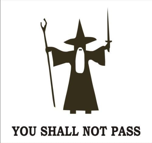 You Shall Not Pass Gandalf Vinyl Decal Sticker (Includes Squeegee)-Red