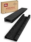 LouMaxx Möbelkeile 20er Set | Unterlegkeil 8 x 20 x 100 mm in Schwarz | Keile Kunststoff mit integrierten Sollbruchstellen