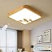 Produktbild LED Deckenleuchte Eckige Wohnzimmer Modern Holz Deckenlampe Holz Lampe Dimmbar Mit Fernbedienung Platz Acryl Lampenschirm für Schlafzimmer Esszimmer Kinderzimmer Leuchte Decke Licht Holzlampe, 25W