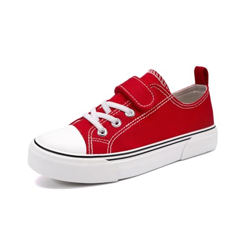 Zoroadke Canvas Shoes for Girls Boys Kids Red Casual Non Slip Classic Adjustable Strap Sneakers Size 12 by Zoroadke - Used condition - US$19.33