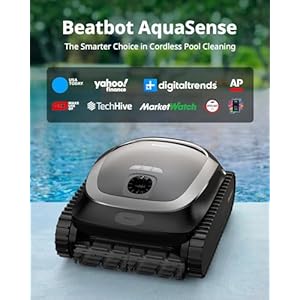 Beatbot AquaSense Cordless Robotic Pool Vacuum Cleaner - Intelligent Path Opimization, Cleans Floor, Walls, and Waterline - Suitable for Above & In-Ground Pools up to 2,260 sq.ft, Light Gray Beatbot AquaSense Cordless Robotic Pool Vacuum Cleaner Intelligent Path Opimization Cleans Floor Walls and Waterline Suitable for Above In Ground Pools up to 2260 sqft Light Gray