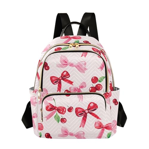 Image of ALAZA Cherry Bow Fruit Women Backpack Purse Ladies Fashion Shoulder Bag Daypack Travel Bag 10L