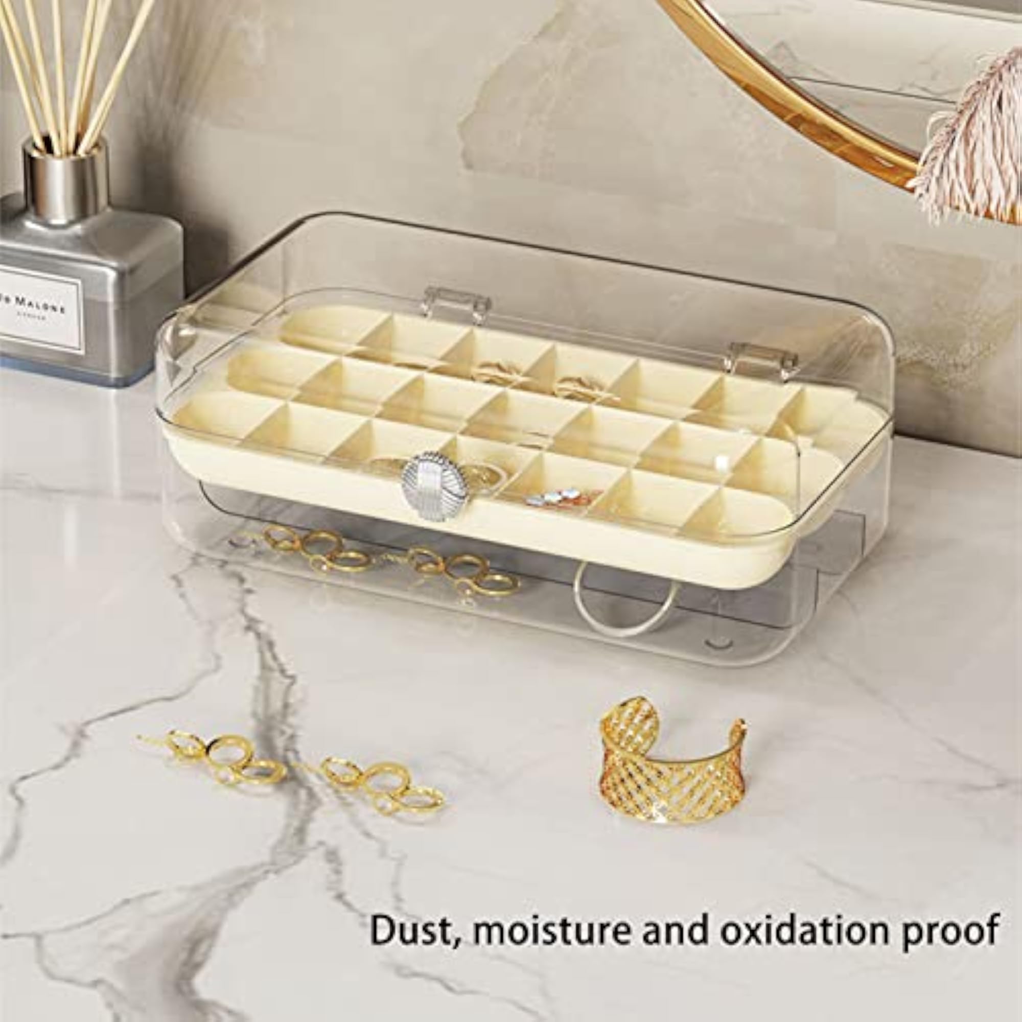 Jewellery Storage Case, Detachable Rust Proof Box for Rings