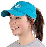 Boat Hair, Don't Care | Ponytail Dad Hat, Boating Lake Cute Pony Tail Low Cap - Turquoise