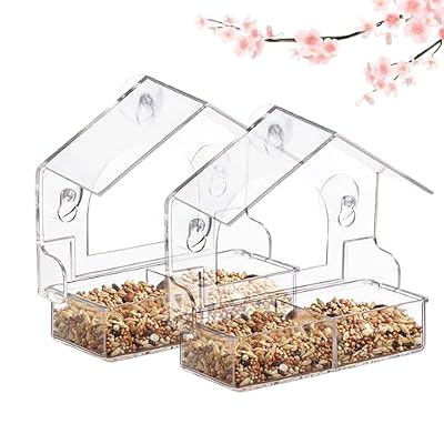 chunhai 2PCS Clear Bird Feeder for Window