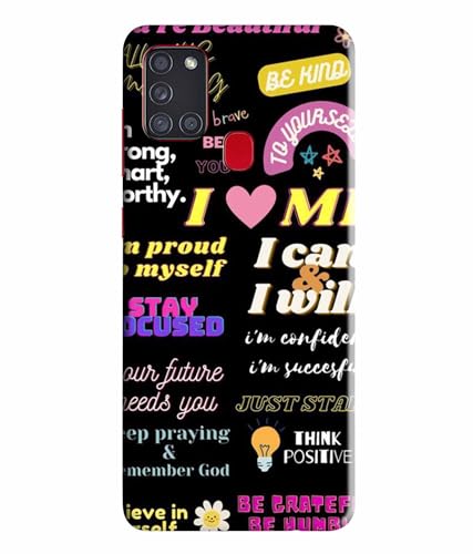 Image of Printed Hard Back Case Cover & Compatible for Samsung Galaxy A21S | Motivation Energy Quotes (Multicolor) - D1201