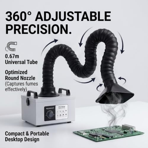 Image of SYNCRA Fume Extractor with HEPA Filter, 100W, 13kg, Knob Control, FE1150S, for Soldering, Laser, Smoke and Dust Removal, 280x240x315mm (FES150S. 2026 model)