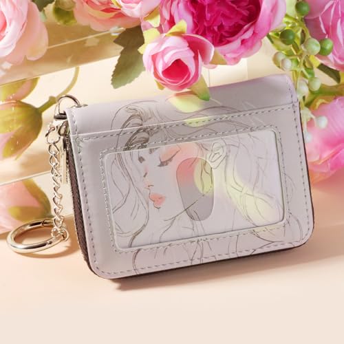 Image of FurArt Zipper Wallet Women, RFID Blocking Credit Card Wallet, Business Card Holder, Compact Size KeyChain Wallet, Classical Lady, small