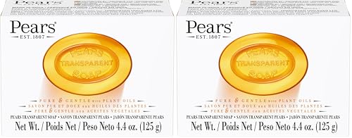 Image of Pears Pure and Gentle with Glycerin and Naturals Oils - Amber for Unisex - 4.4 oz Bar Soap (Pack of 2)